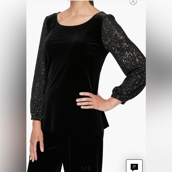 Alex Evening Velvet set of Top and Pants 16 - Picture 1 of 11